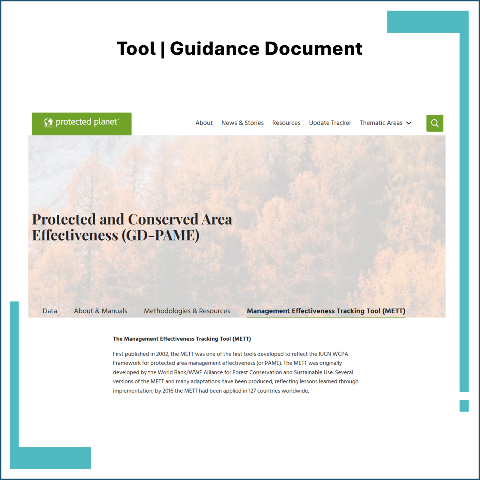 Management Effectiveness Tracking Tool