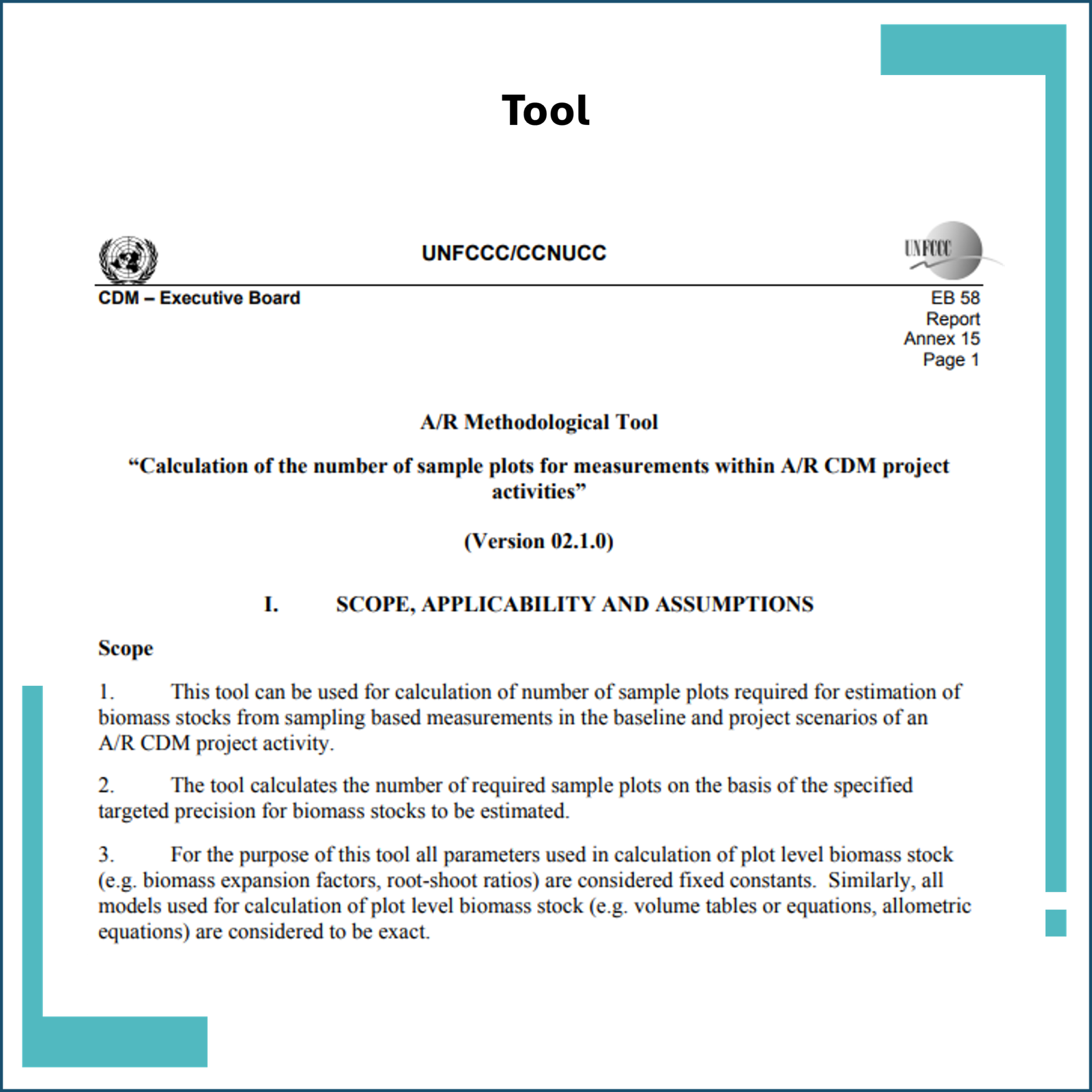UNFCCC: A/R Methodological Tool